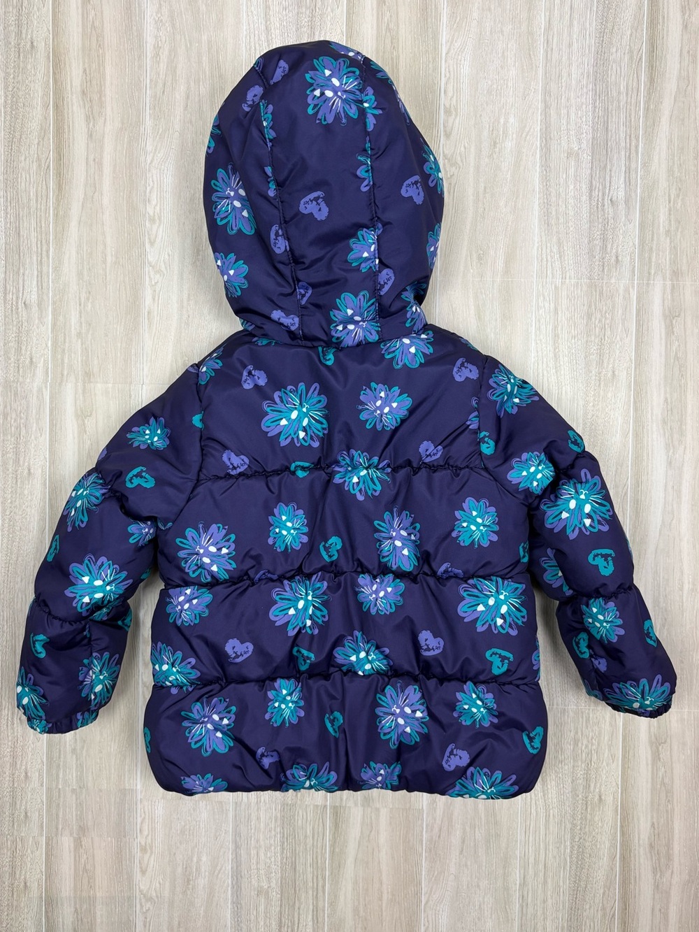 London Fog Purple & Teal Floral Fleece-Lined Jacket Size 4 EUC Front Pockets - Picture 4 of 6